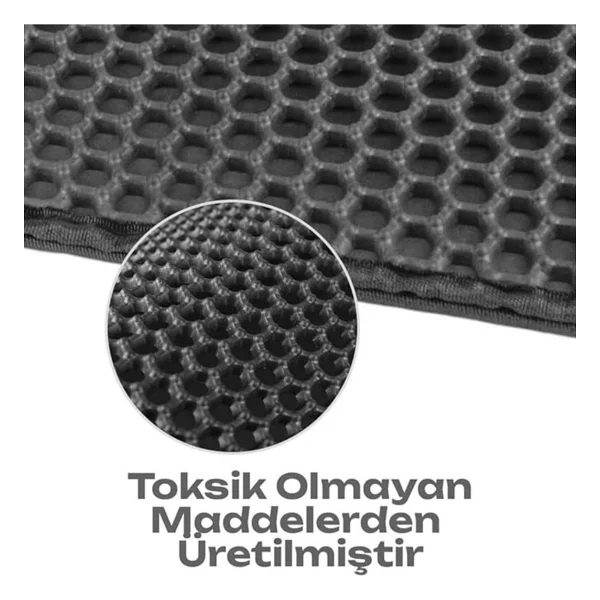 Seburam Büyük Boy Elekli Kedi Tuvalet Paspası Kedi Kumu Paspası Kedi Matı Kedi Köpek Paspası 60X40 - Siyah - Görsel 2