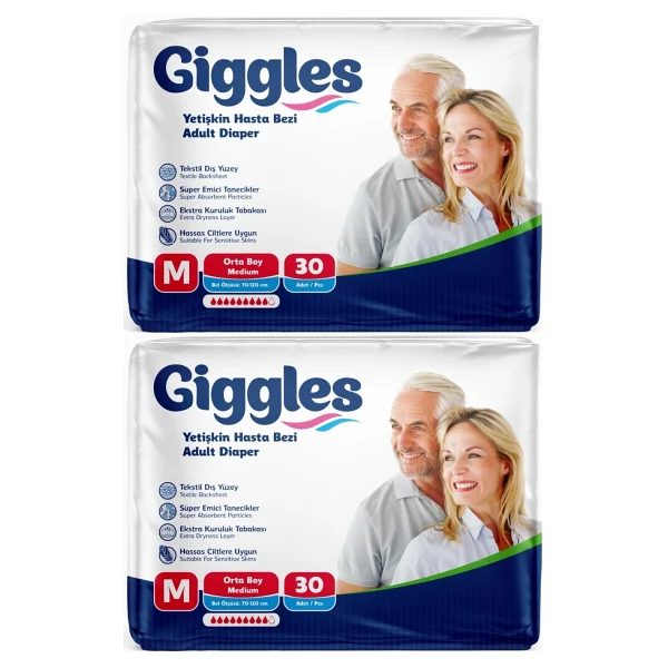 Giggles Belbantlı Orta Boy M 30'lu 2 Adet Hasta Bezi - Görsel 3