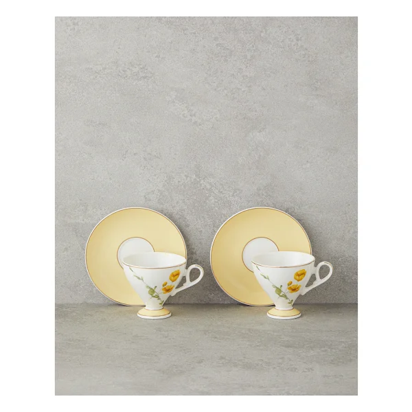 English Home Valentina New Bone China Sarı 2 Kişilik Kahve Fincan Takımı - Görsel 7