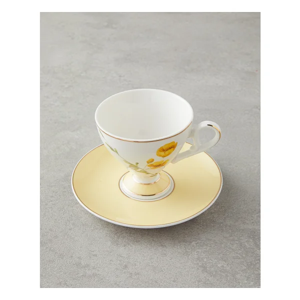 English Home Valentina New Bone China Sarı 2 Kişilik Kahve Fincan Takımı - Görsel 3