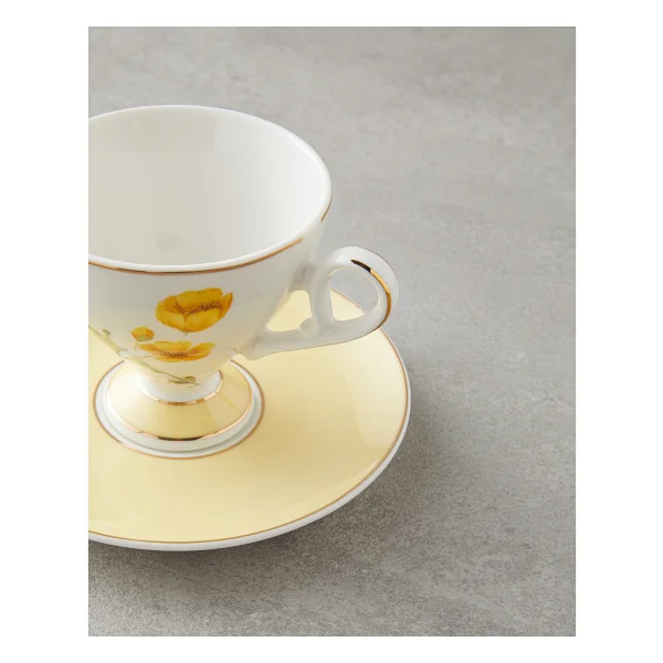 English Home Valentina New Bone China Sarı 2 Kişilik Kahve Fincan Takımı - Görsel 4