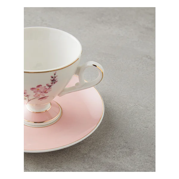 English Home Valentina New Bone China Pembe 2 Kişilik Kahve Fincan Takımı - Görsel 4