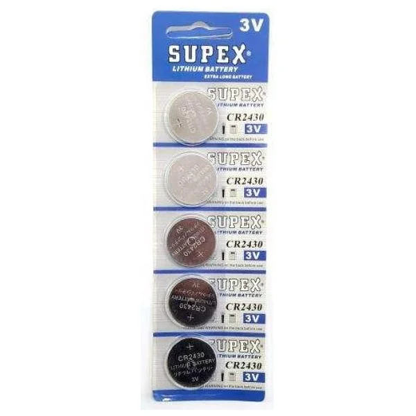 Supex CR2430 3 V Lityum Düğme Pil 5'li - Görsel 2