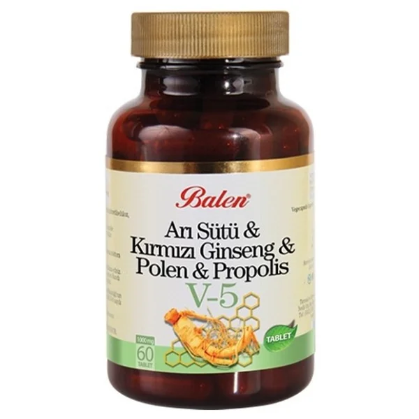 Balen V5 Arı Sütü Kırmızı Ginseng Propolis 60 Tablet - Görsel 2