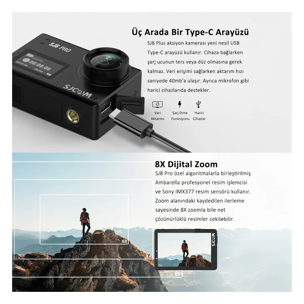 Sjcam SJ8 Pro Wi-Fi 4K Aksiyon Kamerası - Görsel 7