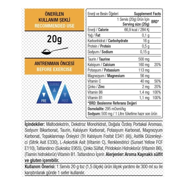 West Nutrition Iso Drink Powder Izotonik Toz Sporcu Içeceği 600 gr 30 Servis Portakal Aromalı - Görsel 2