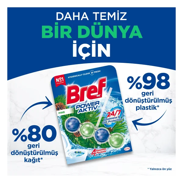 Bref WC Power Active Çam Kir&Kireç Önleyici & Koku Giderici Katı Klozet Temizeme Topu - Görsel 4