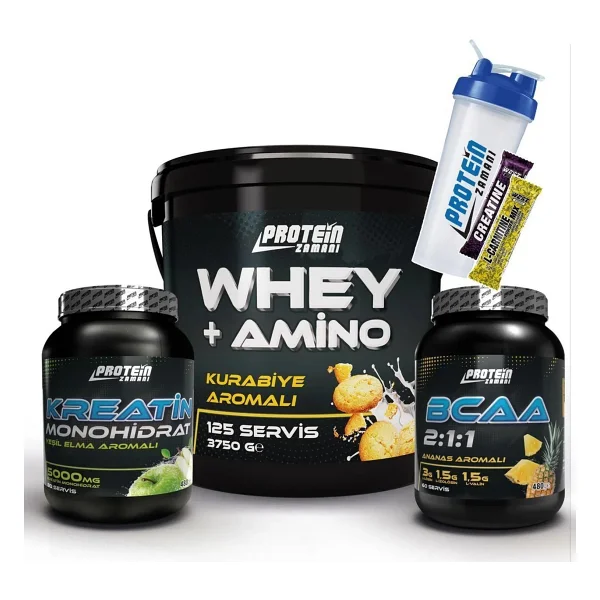 Protein Zamanı Whey Protein Tozu Kurabiye 3750 Gram Bcaa Kreatin Monohidrat Paketi - Görsel 3