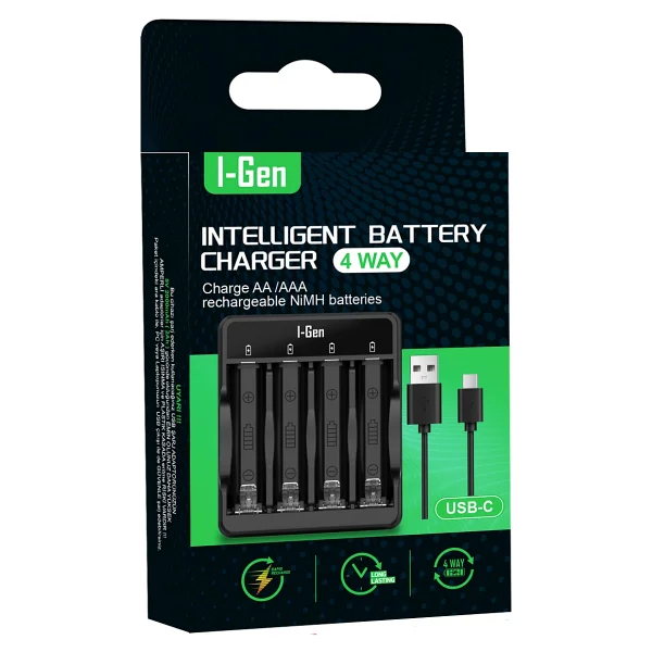 I-Gen G400 Usb Type-C 4'lü Pil Şarj Aleti - Görsel 6