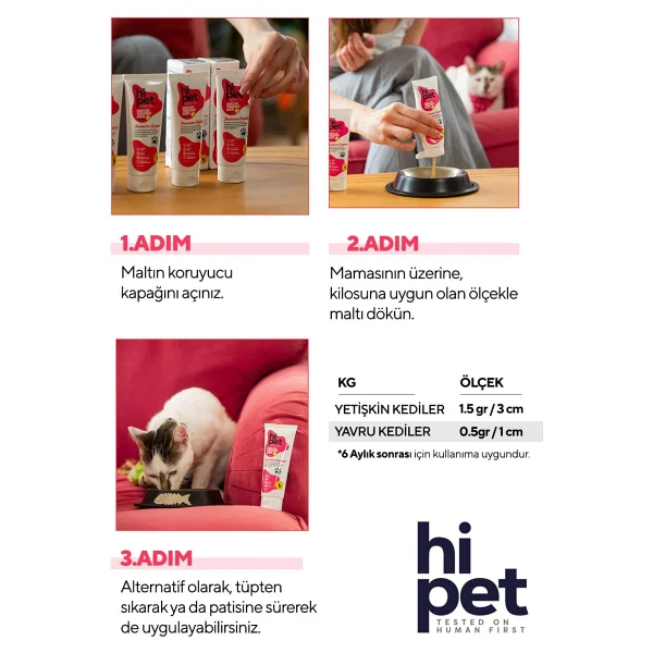 Hipet Tüy Dökülme Engelleyici Malt Kedi Macunu - Görsel 5