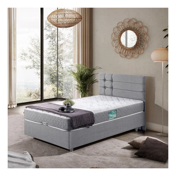 Setay Viyana Tek Kişilik Baza Başlık Comfort Yatak Seti - Antrasit - 90 x 190 cm - Görsel 5