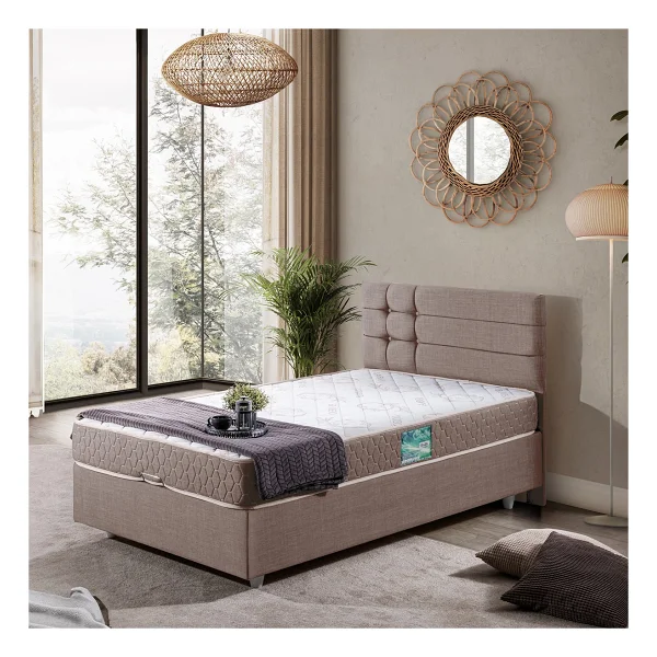 Setay Viyana Tek Kişilik Baza Başlık Comfort Yatak Seti - Antrasit - 90 x 190 cm - Görsel 10