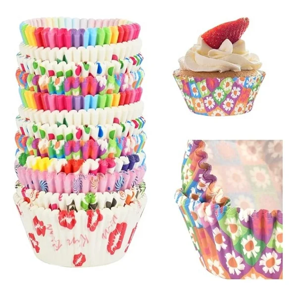 100 Adet Muffin Cupcake Kagidi, Renkli Kagit Muffin Kek Kalibi 100Adet Kek Kalibi - Görsel 4