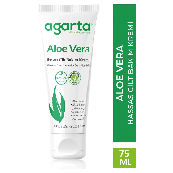 Agarta Doğal Aloe Vera Nemlendirici Cilt Kremi 75 ml - Görsel 2