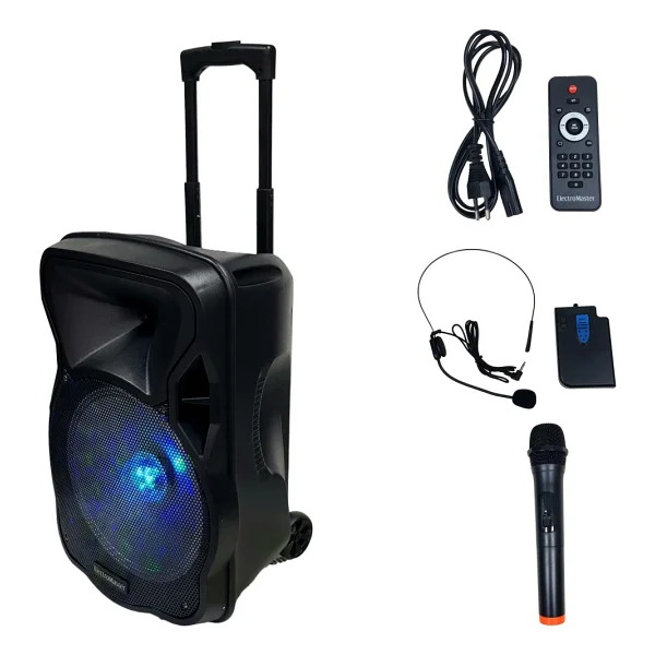 ElectroMaster ES-3030 12 inç 1 El 1 Yaka Mikrofonlu Taşınabilir Hoparlör - Görsel 2