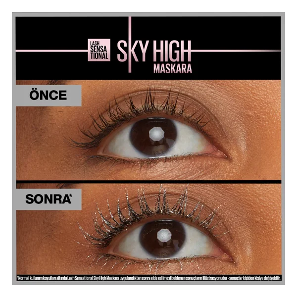 Maybelline New York Lash Sensational Sky High Space Diamond Hacim Maskarası 10 ml - Elmas Işıltılı, Hassas Gözler İçin - Renkli - Görsel 2