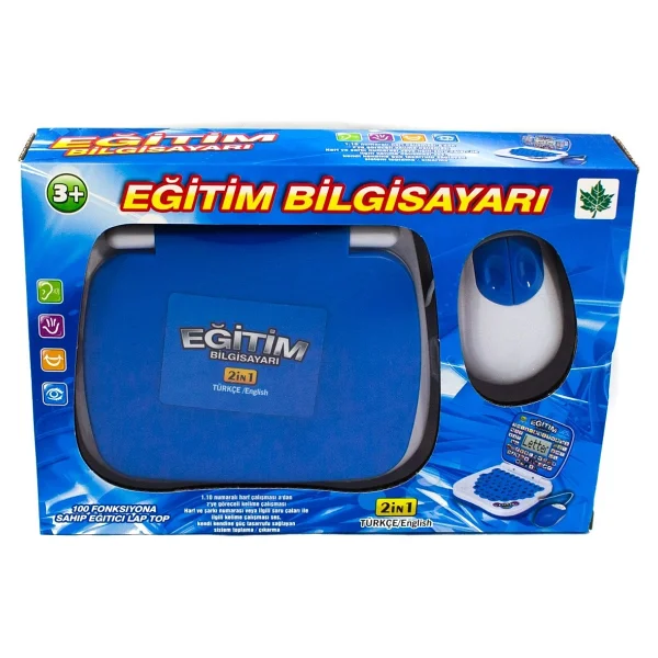 Oyuncak Eğitici Laptop Bilgisayar Türkçe-ingilizce Mavi - Görsel 2