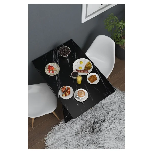Moka Park AVM Duvara Monte Katlanabilir Metal Ayaklı Dikdörtgen Mutfak Masası Çalışma Masası Yemek Masası - Siyah - Görsel 2