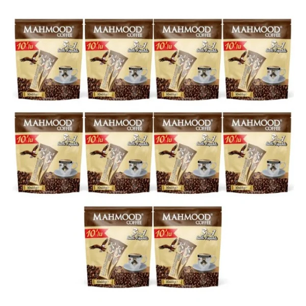 Mahmood Coffee 3'ü 1 Arada Sütlü Köpüklü Kahve 18 gr x 10 Adet x 10'lu Paket - 10 Paket - Görsel 2