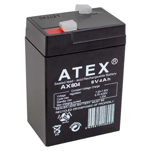 Ataba Atex Ax604 6v 4ah Bakımsız Kuru Akü - Görsel 4