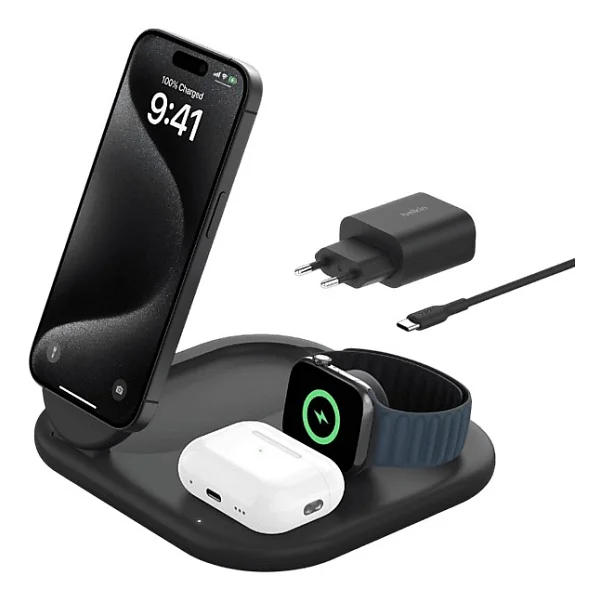 Belkin Qİ2 WIZ029VF Siyah 3in1 Kablosuz Hızlı Şarj Aleti - Görsel 6