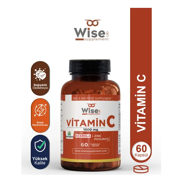 Wiselab Vitamin C 1000MG 60 Bitkisel Kapsül - Görsel 2