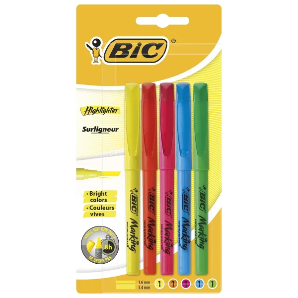 Bic Marking 5'li Fosforlu Kalem Seti - Görsel 3