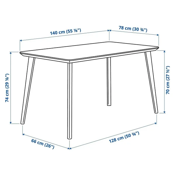 IKEA Dişbudak Kaplama 140 x 78 cm Mutfak Masası Tasarım Ödüllü Masif - Naturel - 140X78 CM - Görsel 4