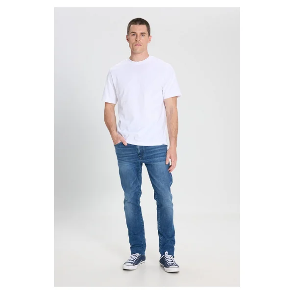 Wrangler Slim Fit Dar Kesim Düşük Bel Taşlamalı Gri Esnek Larston Jean Denim Kot Pantolon - Lacivert - 31 / 34 - Görsel 9
