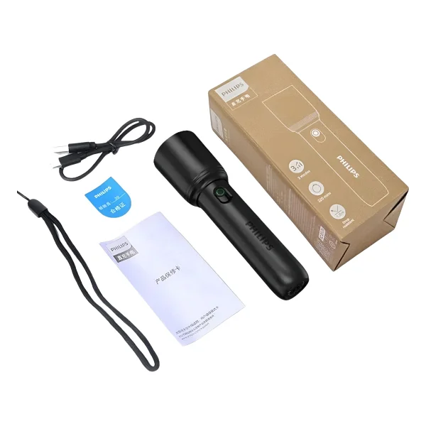 Philips SFL1403 400 Lümen 5W Led El Feneri Teleskopik Zoom Sos Modlu Şarj Edilebilir Uzun Menzilli Flashlight - Görsel 7