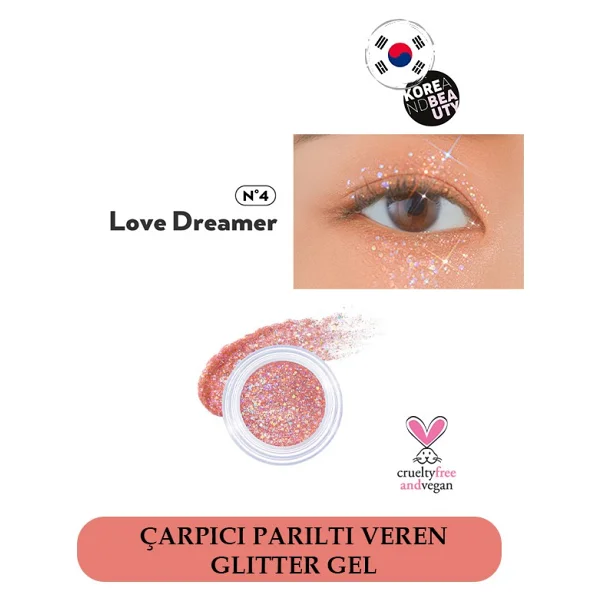 Unleashia Get Loose Glitter Gel No:4 Love Dreamer - Görsel 3