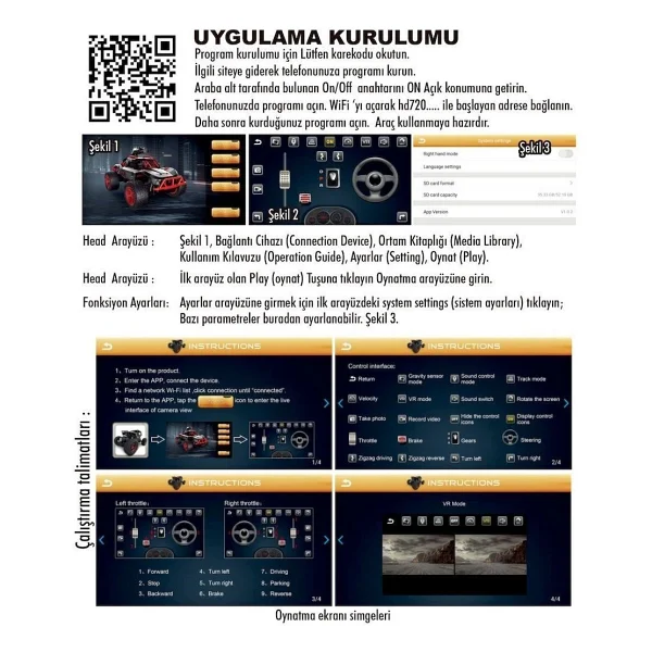 Vardem Full Fonksiyon SYR-666-764WA Uzaktan Kumandalı Off Road Araba - Görsel 4