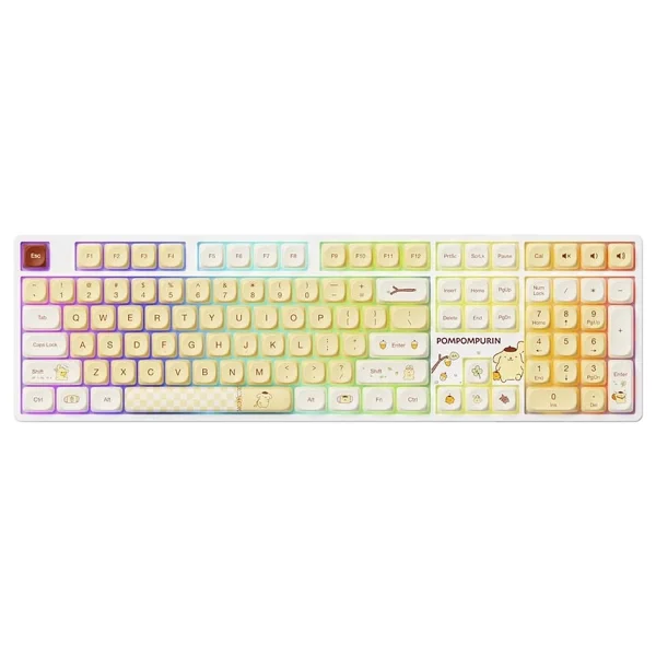 Akko 5108B Plus Pompompurin RGB Sarı V3 Piano Pro Switch Kablolu/Kablosuz Mekanik Oyuncu Klavyesi - Görsel 6