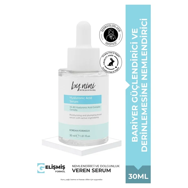 By Nini Bariyer Güçlendirici Ve Derinlemesine Nemlendirici Hyaluronik Asit Serum 30 ml - Görsel 6