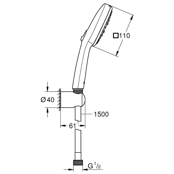 Grohe Tempesta Cube 110 27588003 Duş Başlığı - Görsel 4