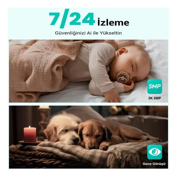 Botslab Cam 2 Pro C221 5 MP 360 Derece Gece Görüşlü IP Wi-Fi Güvenlik Kamerası - Görsel 4