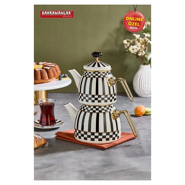Kahramanlar Prime Cream Emaye Çaydanlık - Görsel 4