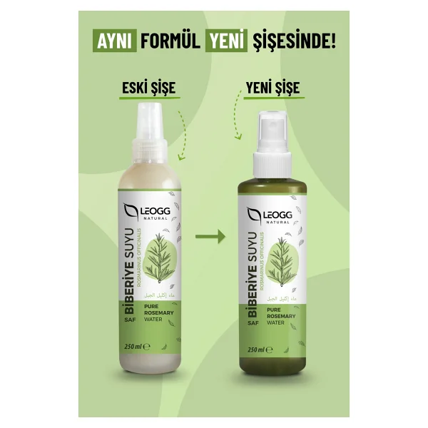 Leogg Natural Biberiye Suyu Güçlendirici Saç Toniği Seyreltilmemiş Doğal ve Saf 250 ml - Görsel 2