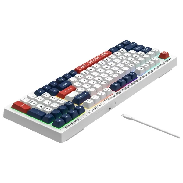 Everest Silent KB-98 Beyaz-Mavi-Kırmızı Membrane Switch Kablolu Oyuncu Klavyesi - Görsel 9