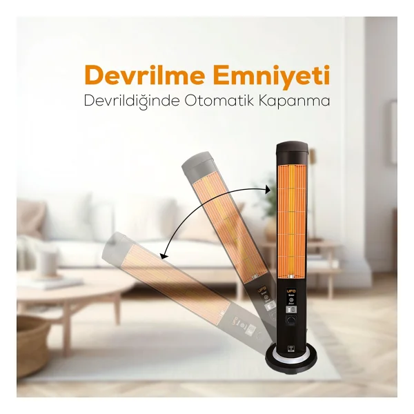 Ufo Therapy Smart 2300 W Uzaktan Kumandalı Kule Tipi Infrared Isıtıcı - Görsel 3