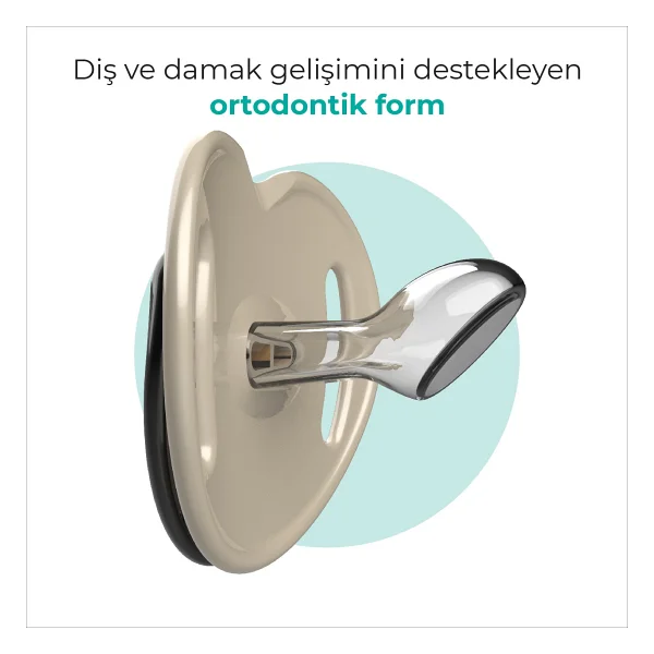 Mamajoo Sterilizasyon & Saklama Kutulu Bej Leopar Desenli 2'li 0 Ay+ Silikon Emzik - Görsel 3