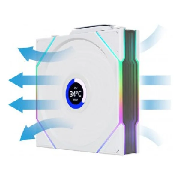 Lian Li UNI FAN TL Wireless LCD 120 Reverse G99.12RTLLCD1W3W.00 Beyaz 3'lü 12 cm Kasa Fanı - Görsel 3