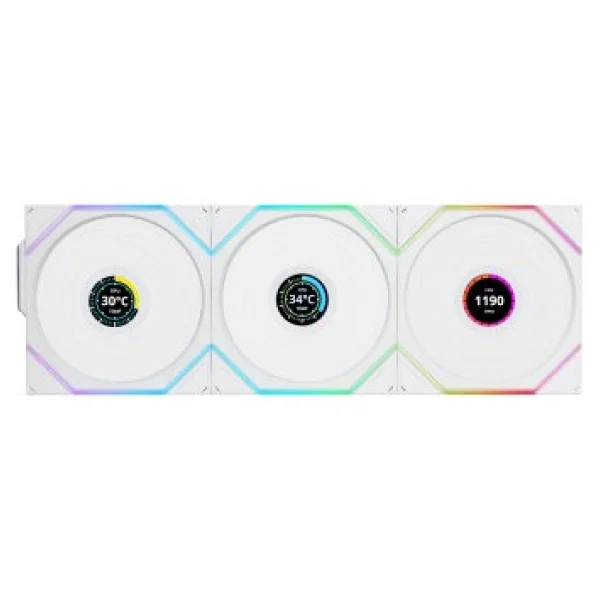 Lian Li UNI FAN TL Wireless LCD 120 Reverse G99.12RTLLCD1W3W.00 Beyaz 3'lü 12 cm Kasa Fanı - Görsel 6