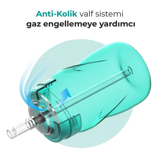 Mamajoo Akıtmaz Antikolik Yeşil Pipetli Bardak 270 ml - Görsel 9