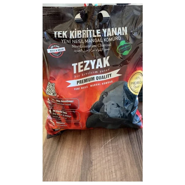 Tezyak Klasik Yeni Nesil Mangal Kömürü Tekli Paket 4kg Paket - 4 Kg - Görsel 2