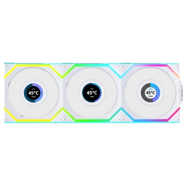 Lian Li UNI FAN SL Wireless LCD 120 Reverse G99.12RSLLCD1W3W.00 Beyaz 3'lü 12 cm Kasa Fanı - Görsel 9