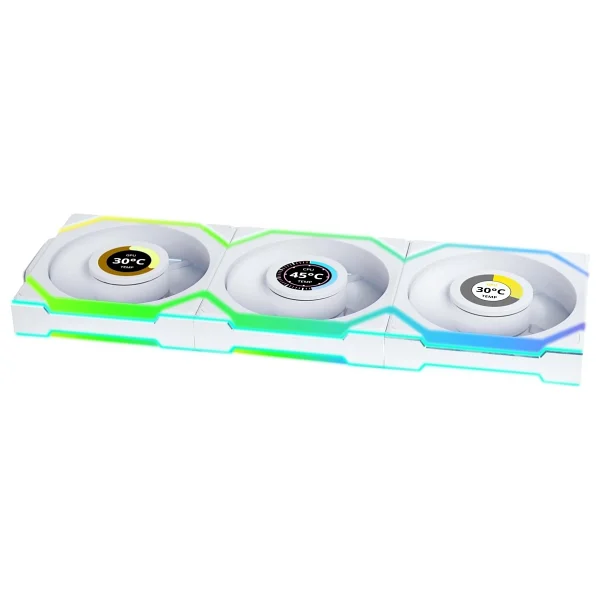 Lian Li UNI FAN SL Wireless LCD 120 Reverse G99.12RSLLCD1W3W.00 Beyaz 3'lü 12 cm Kasa Fanı - Görsel 2