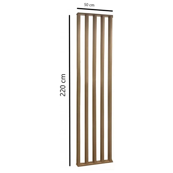 50CM x 220CM Ahşap Çıtalı Paravan Oda Ayırıcı Seperatör Duvar Dekor 50CM x 220CM - 50x220 cm - Koyu Kahve - Görsel 3