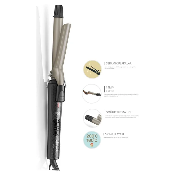 Arzum AR5023 Lisa 19 mm Seramik Saç Maşası - Görsel 4