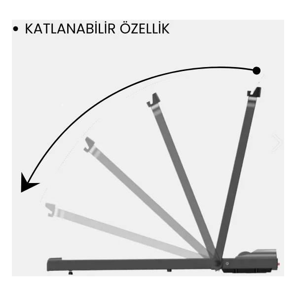 Rebuwo Bluetoothlu Uzaktan Kumandalı Katlanabilir Koşu Bandı Portatif Yürüyüş Bandı 1.5 HP Motor - Görsel 4
